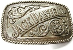2005 Jack Daniels Metal Belt Buckle Silver Tone Old No 7