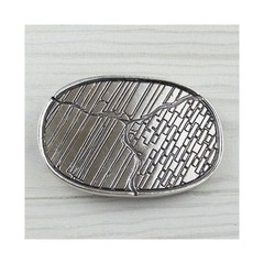 Belt Buckle with Wall Tear Design, Antique Silver, Modern & Industrial