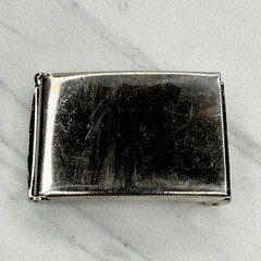 Silver Tone Web Clamp Military Style Slide Belt Buckle Simple Basic Unisex