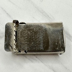 Silver Tone Web Clamp Military Style Slide Belt Buckle Simple Basic Unisex