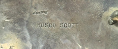 ROSCO SCOTT VINTAGE STERLING SILVER OVERLAY DEER BELT BUCKLE