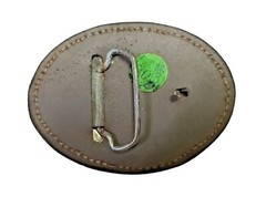 EAGLE Belt BUCKLE w/ GOLD BUCKSTITCHING Lg HANDMADE Brown LEATHER Western/Biker