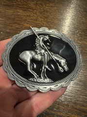Indian Horse Belt Buckle Sioux Apache Comanche Rodeo Collector Native American