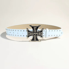 Gothic Studded Belt with Cross Buckle Swag Skate