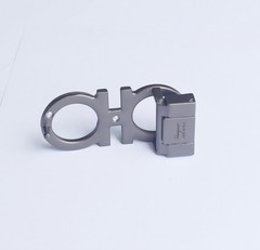 Salvatore Ferragamo gunmetal grey Gancin Belt Buckle for 34-35mm leather belt