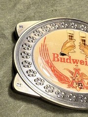 Vintage/undated Budweiser Beer belt buckle. 3.5&Prime; Wide.