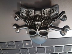 Skull & Crossbones Belt Buckle Silver Tone Gothic Biker Punk Unmarked