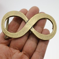 Infinity Belt Buckle Old Brass Vintage Retro Classic Metal