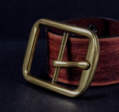 Heavy Brass Classic Center Bar Pin Belt Buckle for Leather Belt Fit 40mm Strap