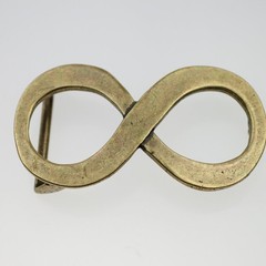 Infinity Belt Buckle Old Brass Vintage Retro Classic Metal