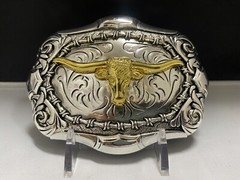 Bull Western cowboy belt buckle Hebilla Vaquera Con Toro