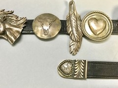 Arnold Goldstein Sterling Silver Concho Black Belt