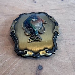 Vintage Bluegill Belt Buckle Fish Fisherman Fishing Panfish Outdoor 1970s