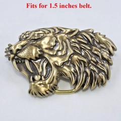 Solid Brass Tiger Belt Buckles Tongue Pin Belt Buckle Fits For 1.5 INCHES Belt/