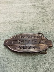 Brass New York Central System RR Belt Buckle 1974 Louis Buckle Co. Chicago K5