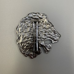 Vintage Silver Tone Gothic Medieval LARP Buckle for Belt Lion Head Roaring Gift