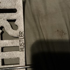 HUSTLER Block Letter Word Statement Cutout Silver Color Belt Buckle