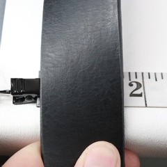 Hammered Belt Women Black Faux Leather Silver Plaited Buckle Cross Biker