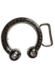 Retro Bull Ring Piercing Metal Belt Buckle Western Rockabilly Rhinestones