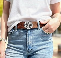 Asymmetrical Pyramid Belt Buckle in Antique Silver, Rustic Interchangeable Buckle