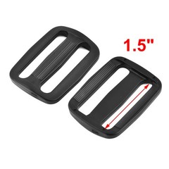 Plastic Adjustable Backpack Bag Belt Glide Buckle 38mm Strap Width 20 Pcs