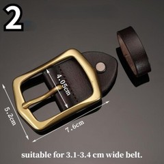 Men PU Leather Alloy Belt Buckle Head Pin Buckle Replacement for 37-39mm Wide