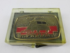 1989 Snap-on Tools Solid Brass Box Truck Drivin Proud Belt Buckle BTS SSX-1313