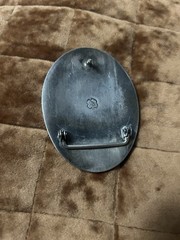Oval Silver-Tone Western Belt Buckle Blue Stone Inlay Fits 1.5 in Belt