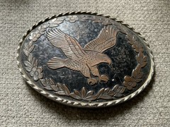 American Bald Eagle Belt Buckle W Made In USA Vtg See Pics Bird Of Prey
