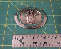Shooting Revolver Belt Buckle Turquoise