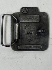 C.C. Canadian Club Whiskey Belt Buckle From Bergamot Brass Works 1975