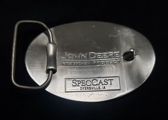 JOHN DEERE Enameled Oval Rare SpecCast Custom Belt Buckle