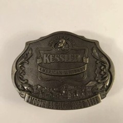 Vintage Kessler American Whiskey Western Brass Belt Buckle Limited Edition 1993