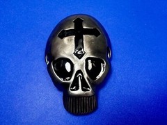 Skull Head with Iron Cross Gothic Vibe Motorcycle Biker Style 3D Belt Buckle