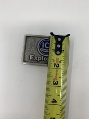 Vintage TL&B ICI Explosives Belt Buckle Metal Blue Logo Collectible Industrial