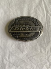 Genuine Dickies Raised Lettering Company Logo Metal Color Belt Buckle