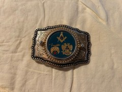 Vintage Masonic 32nd Degree Freemasons Shriner Western Style Belt Buckle