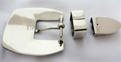 Sunrise Antique 3 Piece Belt Buckle Loop Tip Hansen Western Silver Plate Sizes