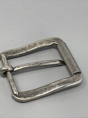 Heavy Duty Vintage Silver Single Prong Roller Leather Belt Buckle For 40MM Strap