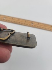 Vintage Mitsubishi Excavator Belt Buckle Construction Heavy Equipment USA