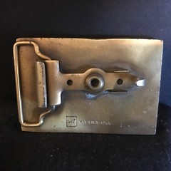 Vintage Hit Line US Brass Belt Buckle Utility The Status Symbol El Paso Amarillo