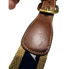 Dooney Bourke Novelty Sailboat Nautical Belt Tan Canvas Preppy 30 Woven Boating