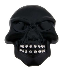 Black Skull Belt Buckles Men Skeleton Grillz Teeth Bling Rhinestones Halloween