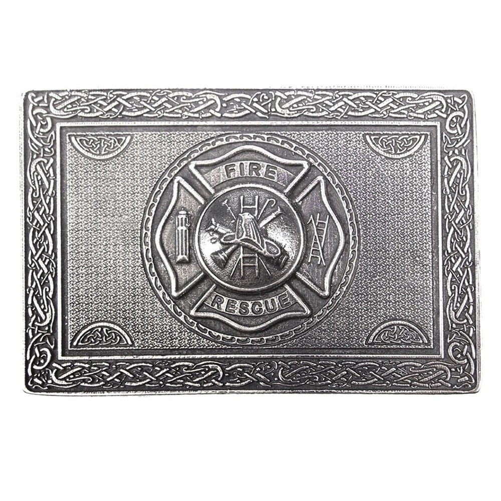 Fire Fighters Pewter Kilt Belt Buckle – Made in Scotland