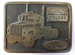 AJ Dezy Denver 1976 Ford Trucks Belt Buckle Brass Vintage