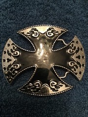 Black Resin With Silver Color Cross Shaped Belt Buckle 3.5”