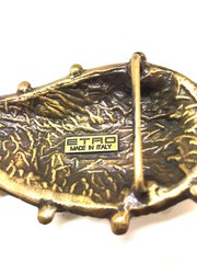 ETRO Antique Bronze Metal Beaded Paisley 1&Prime; Belt Buckle
