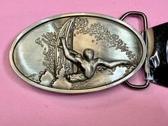 Surfing Surfers Crashing Ocean Wave NOS Silver Moon 2005 Mens Belt Buckle