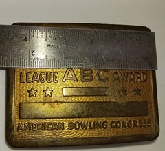 Vintage Belt Buckle American Bowling Congress Most Improved Average League Award