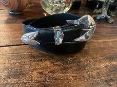 Pat Areias Sterling Silver 14K James Reid Style Belt Buckle 33-35-1.3/8-1”✅nu